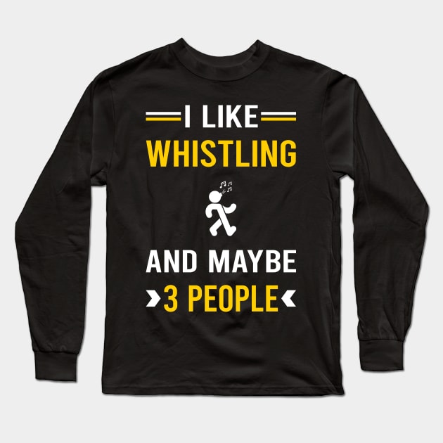 3 People Whistling Long Sleeve T-Shirt by Good Day